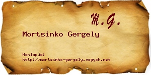 Mortsinko Gergely névjegykártya